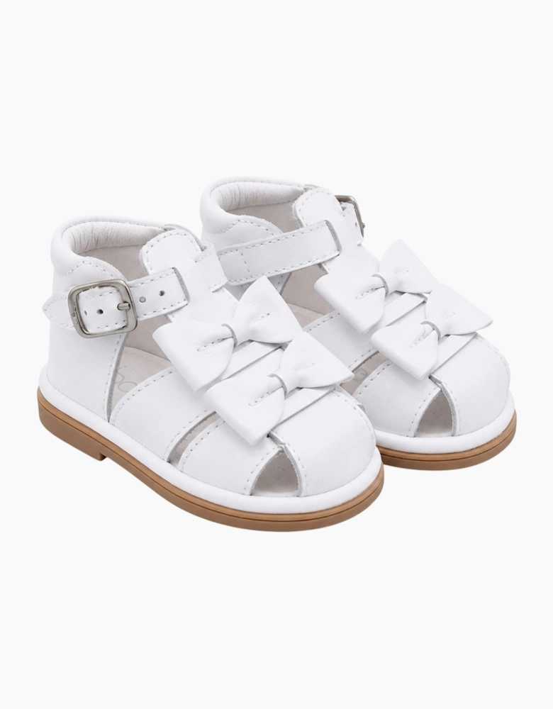 Dina White Leather Sandal
