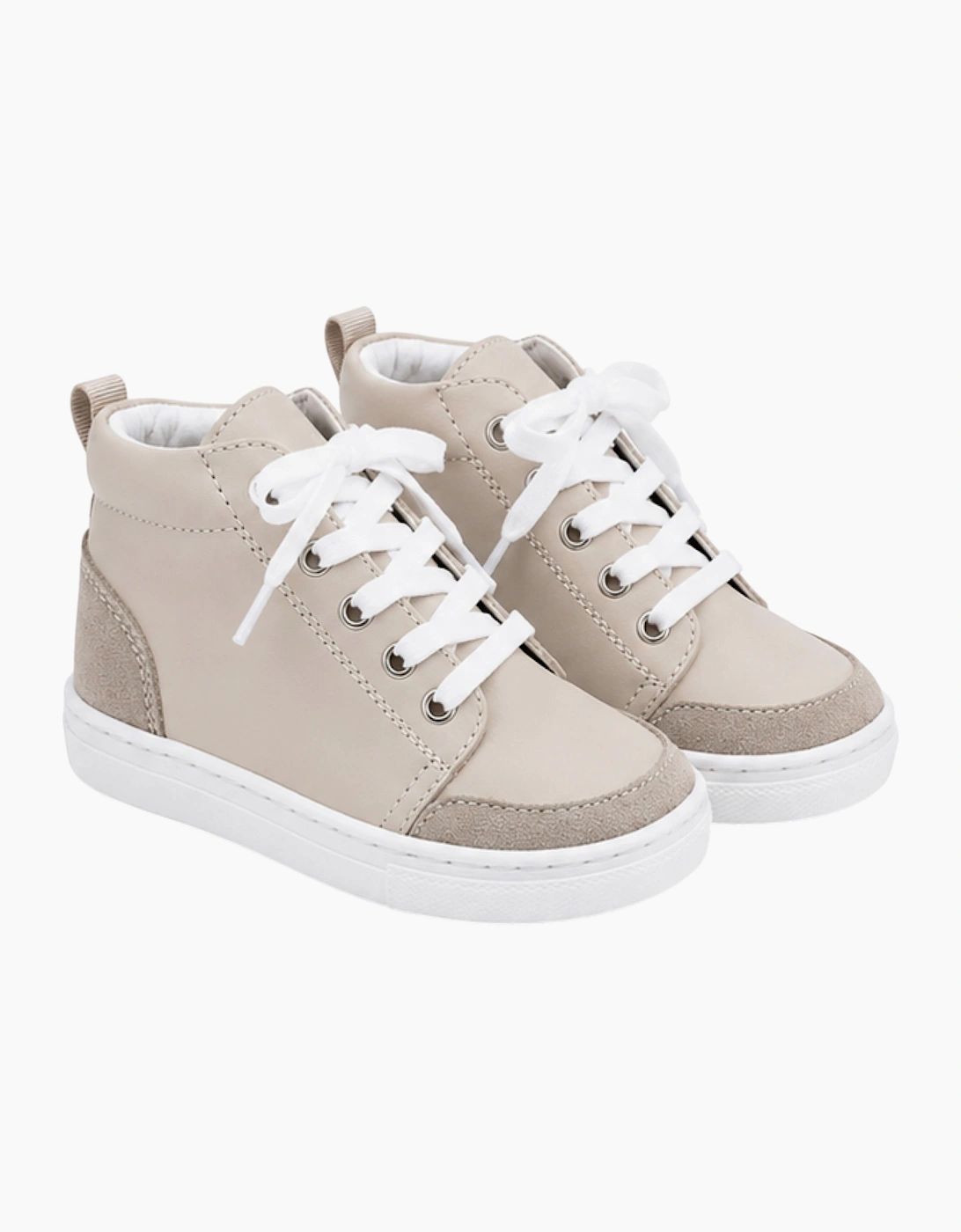 Nude Leather and Beige Suede Luca Trainers, 4 of 3