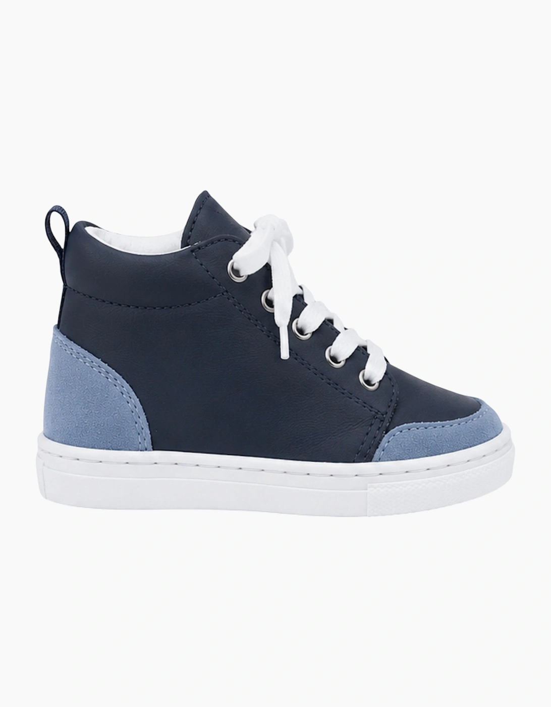Navy Leather and Blue Suede Luca Trainers