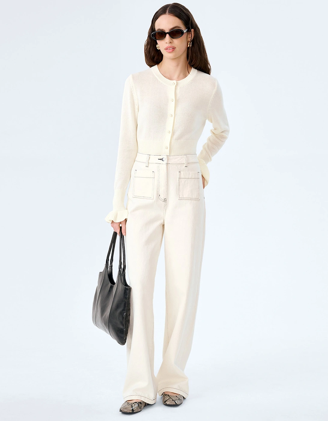Omnes Women's White Orielle Jean In Ecru - Size: 12
