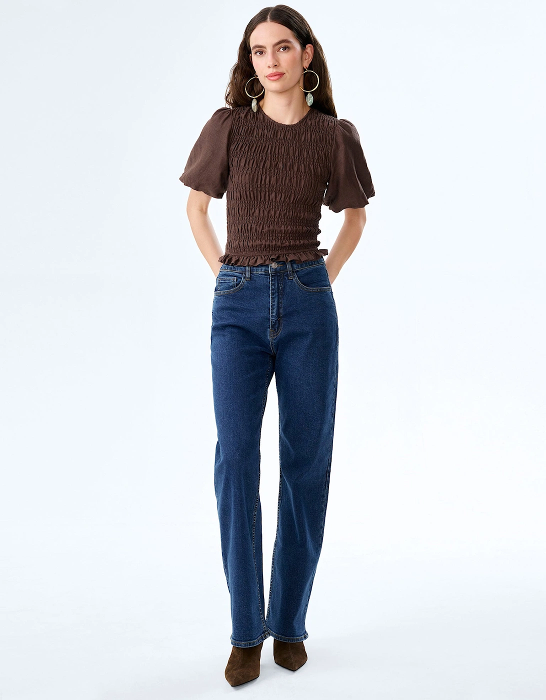 Omnes Women's Brown Nicolla Top In Chocolate - Size: 12