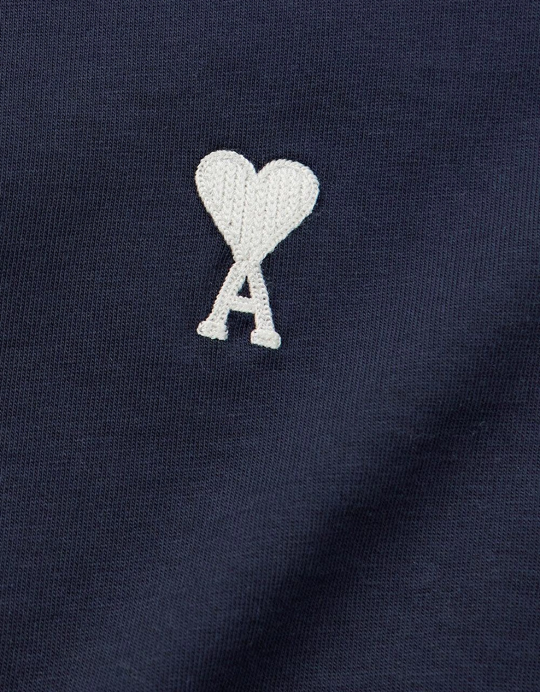 Ami Paris 'Ami De Coeur' Black Heart T-Shirt Navy