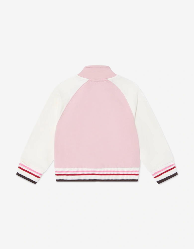 Monnalisa Girls Rose Zip Up Top in Pink