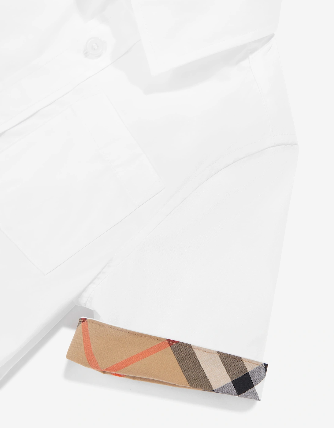Burberry Boys Owen Short Sleeve Check Trim Shirt in White