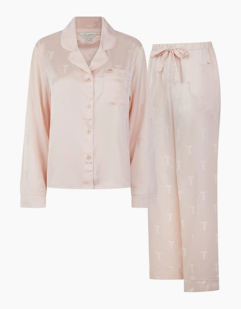 Peggy Collared Neck Long Sleeve Pyjama Set