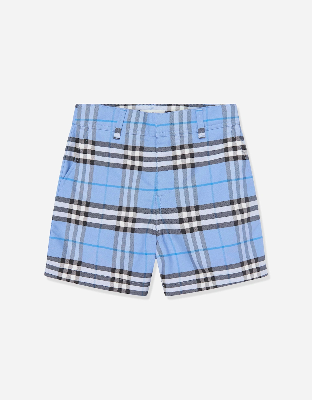 Burberry Boys Oscar Cotton Check Oxford Shorts in Blue
