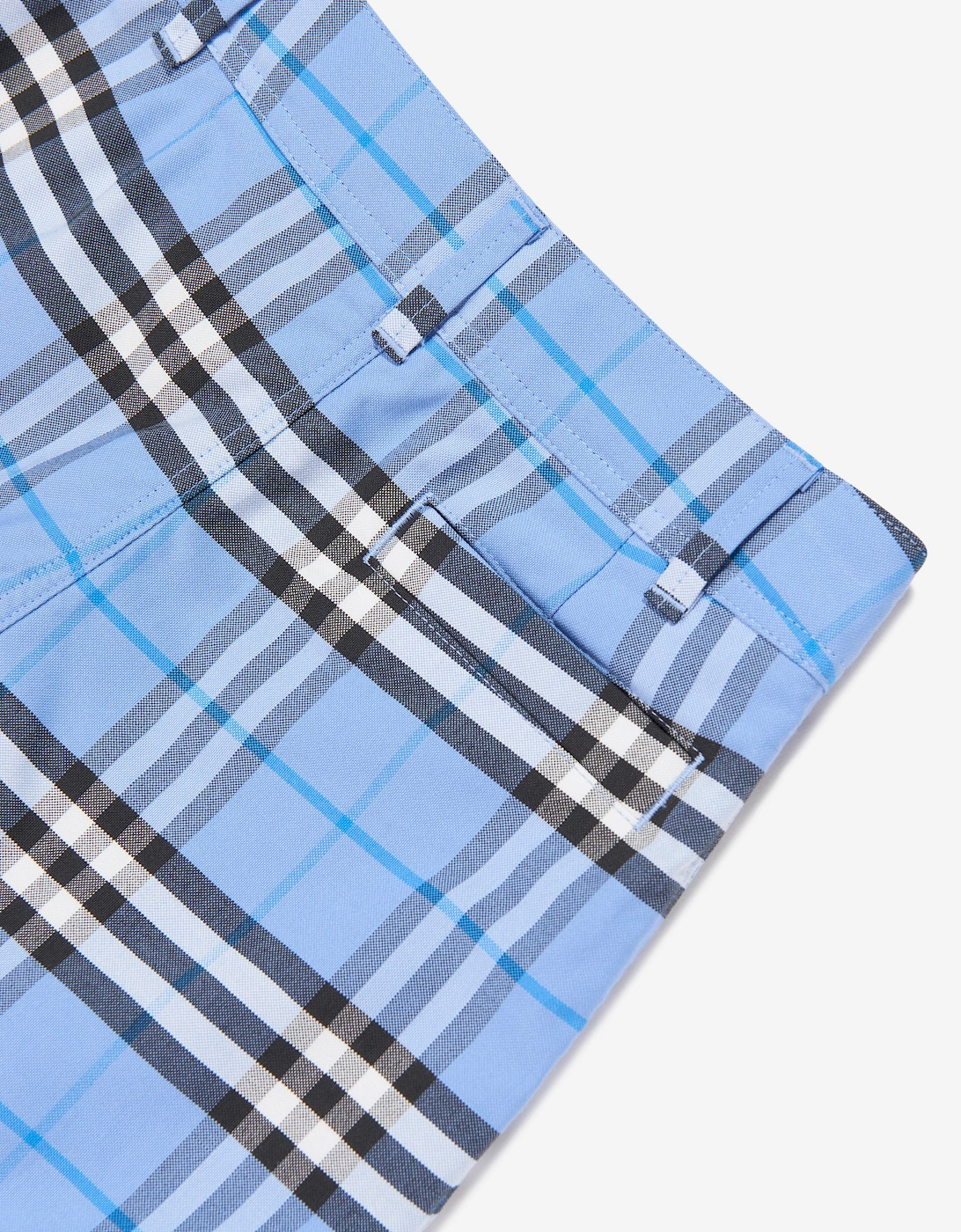 Burberry Boys Oscar Cotton Check Oxford Shorts in Blue