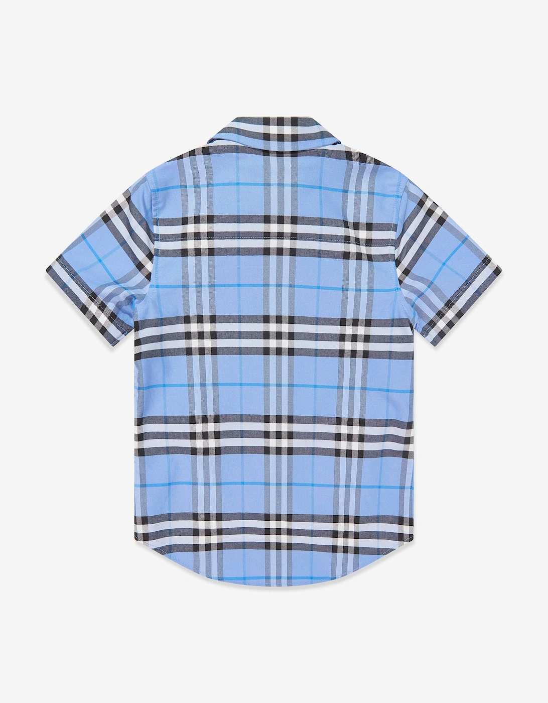 Burberry Boys Owen Cotton Check Oxford Shirt in Blue