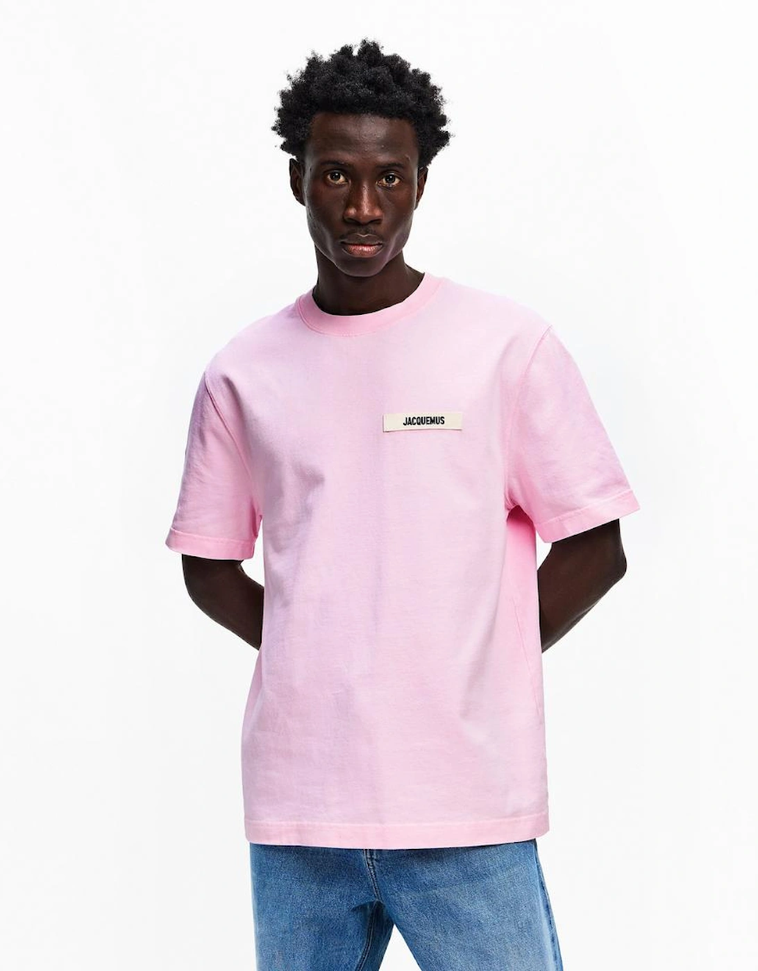 Jacquemus The Gros Grain Logo T Shirt Pink