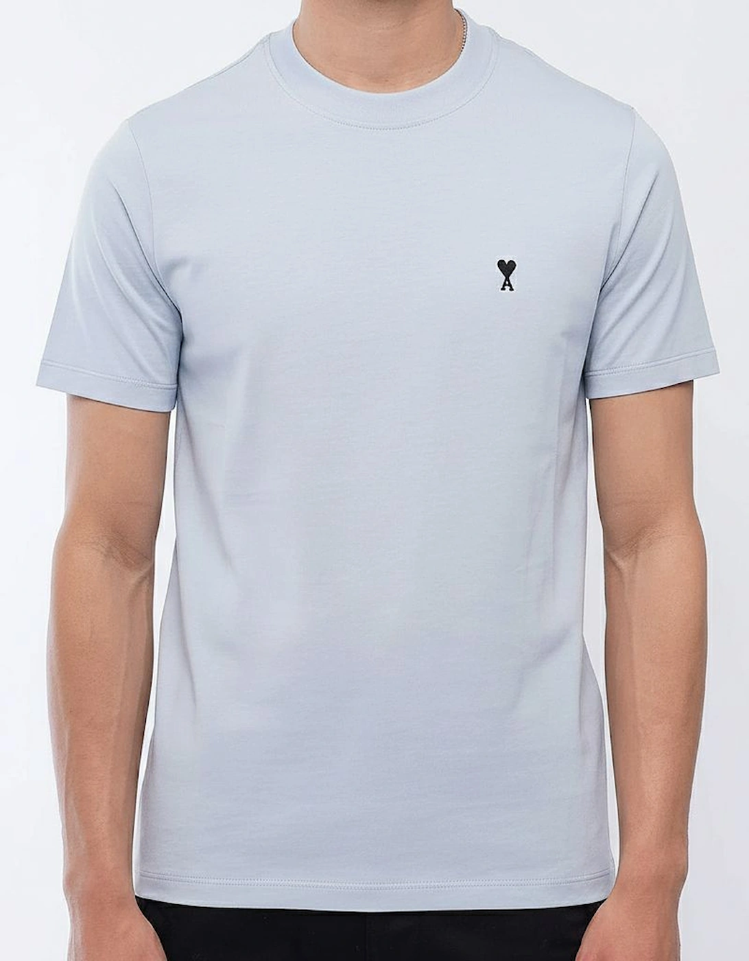 Ami Paris 'Ami De Coeur' Black Heart T-Shirt SKy Blue