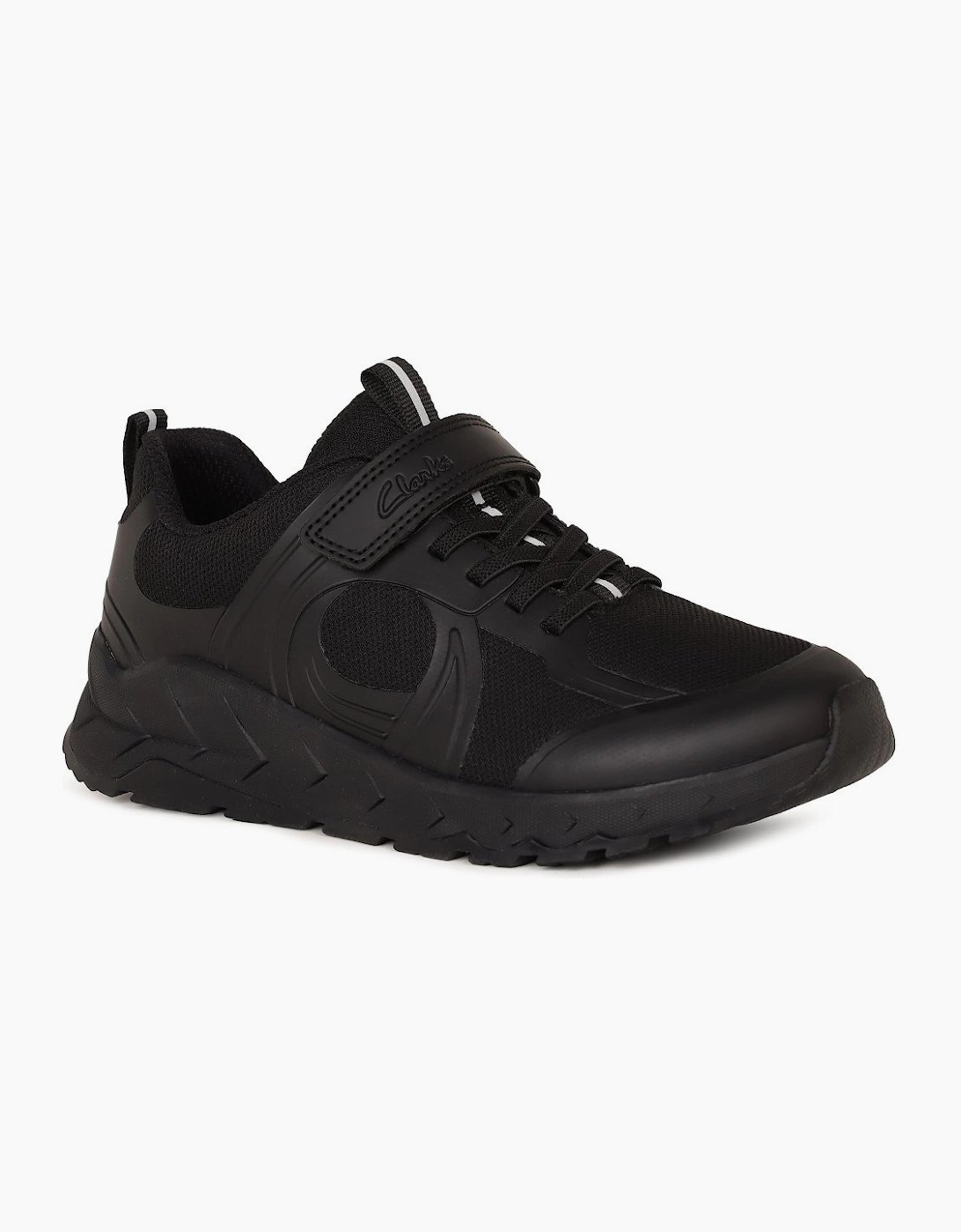 Clarks Girls Black  Selva Edge K School Shoes - Size 12.5/F (Standard) Kids
