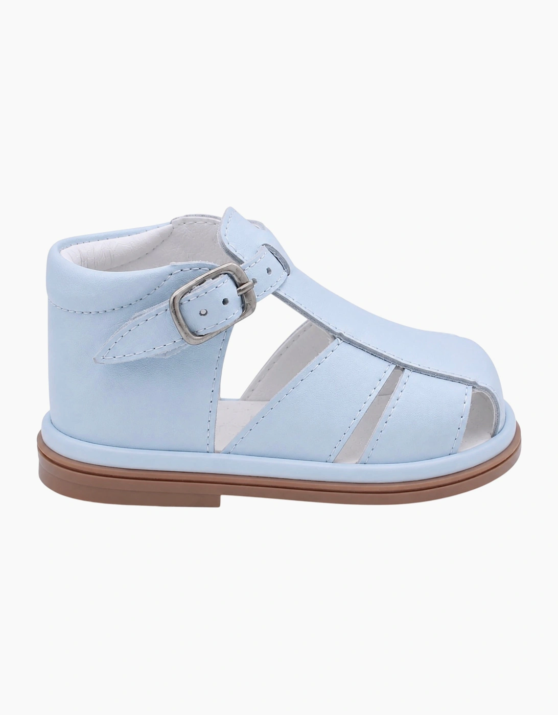 Blue Leather Guy Caged Sandals