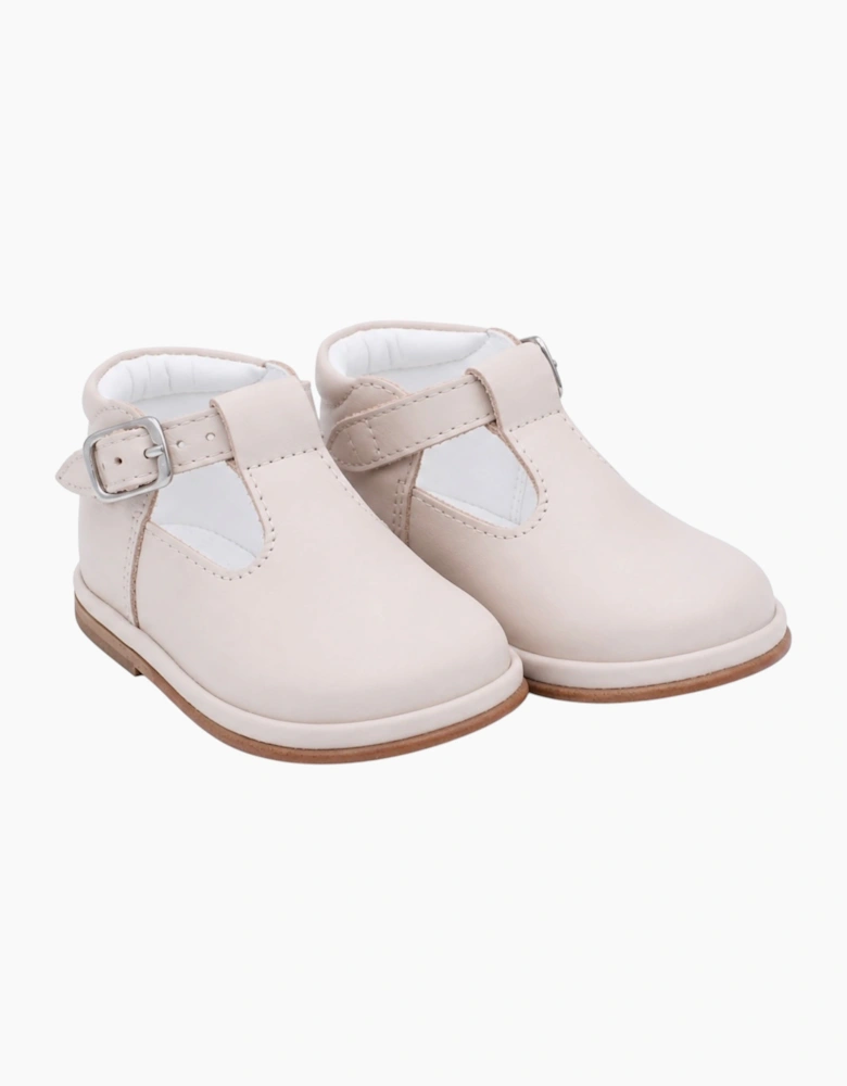 Nude Leather Fernando T-Bar Shoes