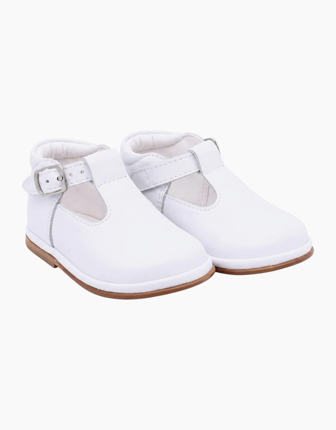 White Leather Fernando T-Bar Shoes