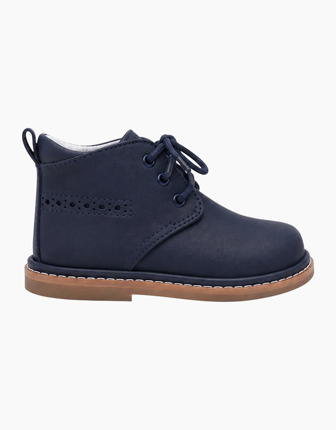 Navy Leather Zachary Lace Up Boots