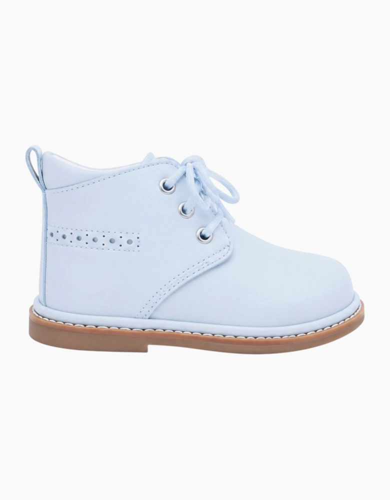 Blue Leather Zachary Lace Up Boots