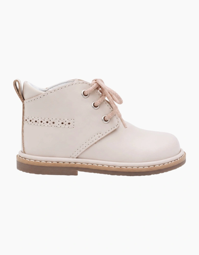 Nude Leather Zachary Lace Up Boots