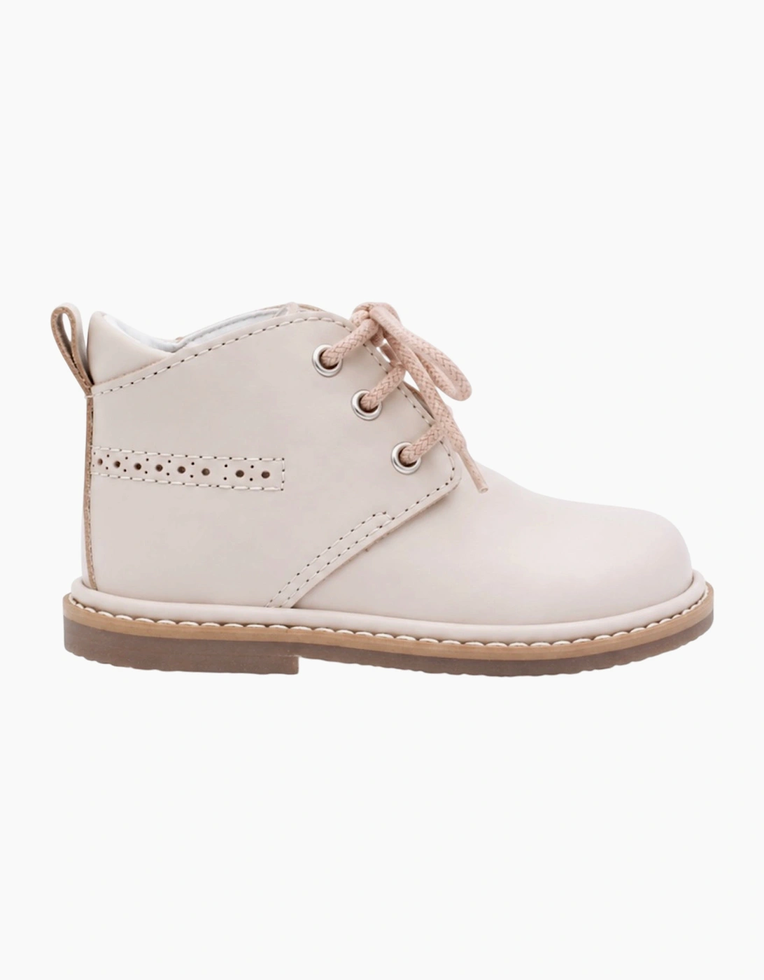 Nude Leather Zachary Lace Up Boots