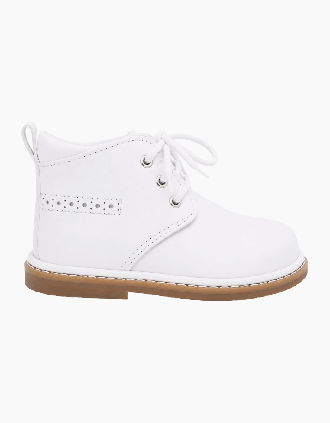 White Leather Zachary Lace Up Boots