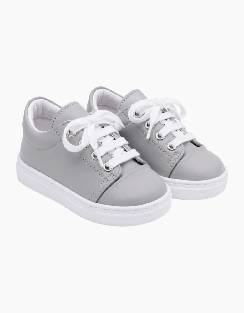 Light Grey Leather Santiago Trainers