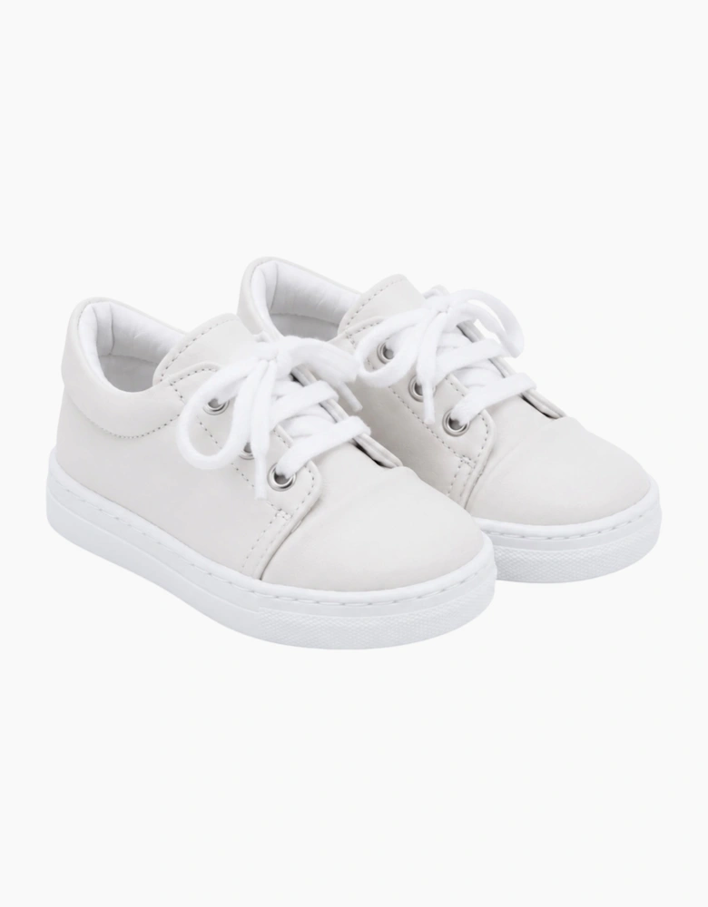 Beige Leather Santiago Trainers