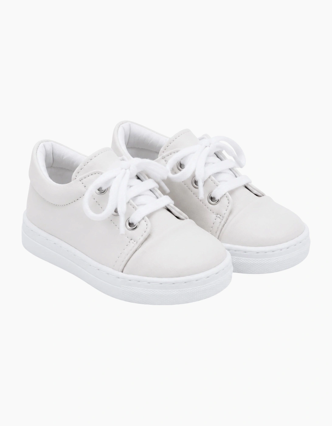 Beige Leather Santiago Trainers, 4 of 3