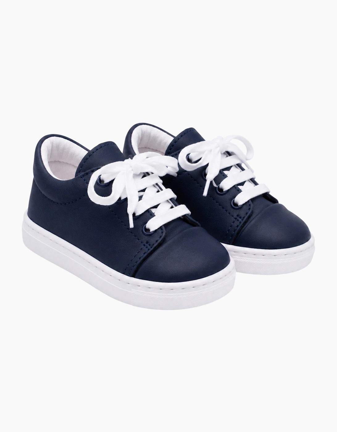 Navy Leather Santiago Trainers, 4 of 3