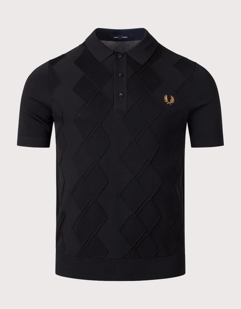 Cable Knitted Polo Shirt