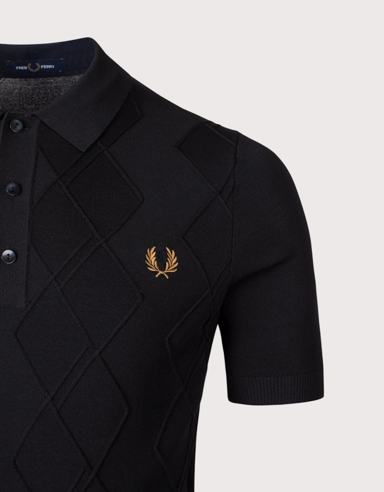 Cable Knitted Polo Shirt