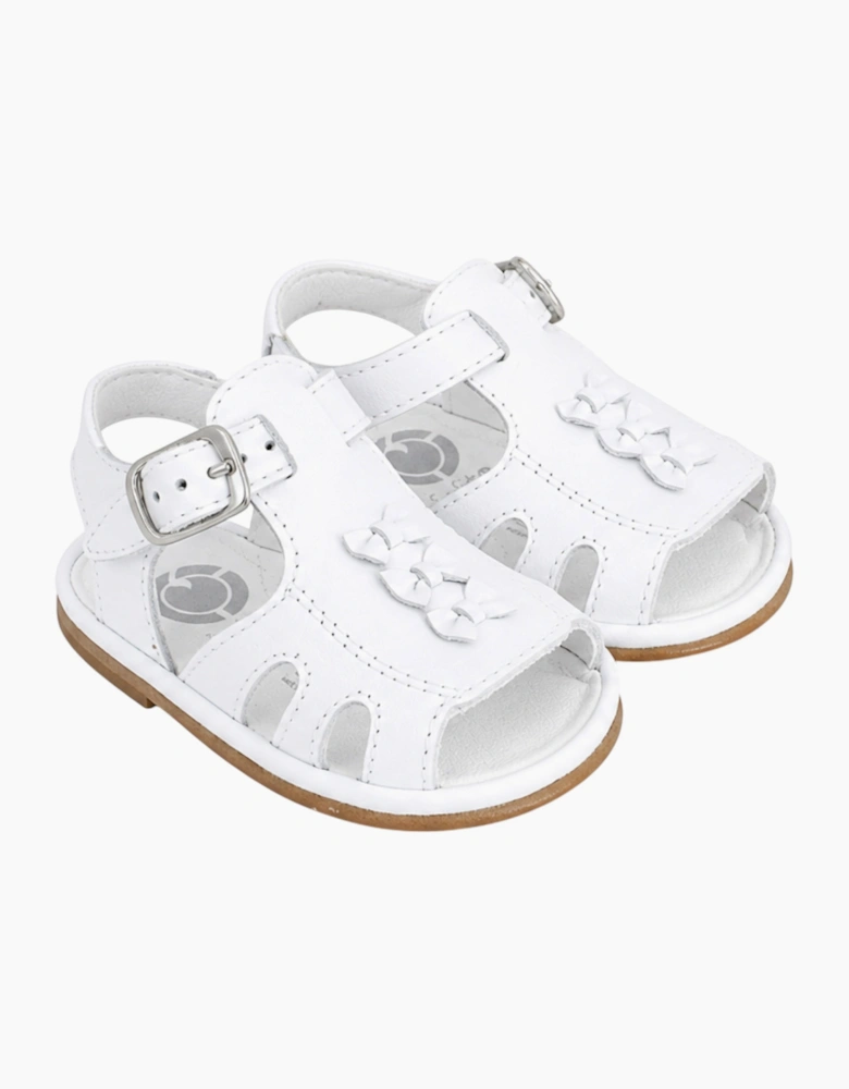 Serena White Leather Sandals