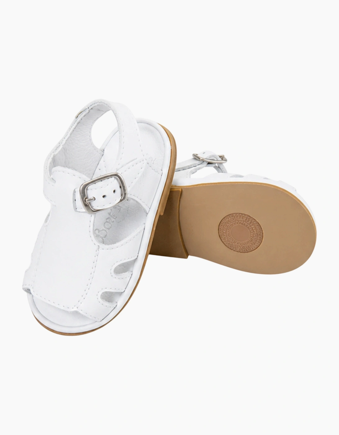 Emilio White Leather Sandals