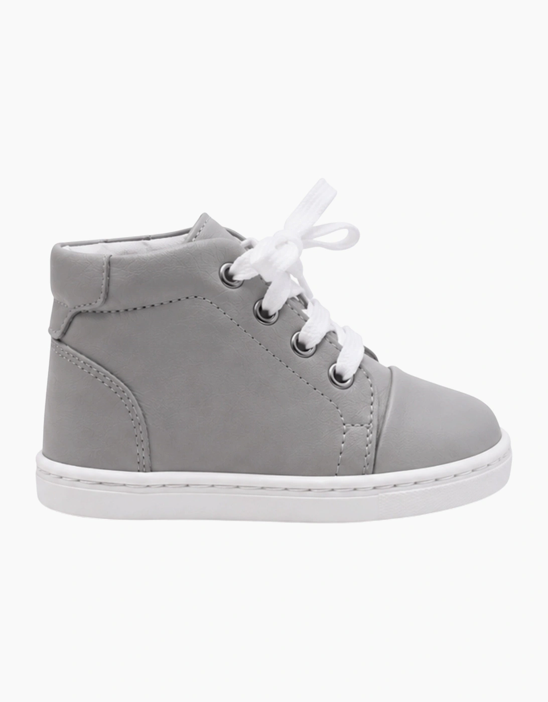 Grey Leather Danilo Hi-Top Trainers