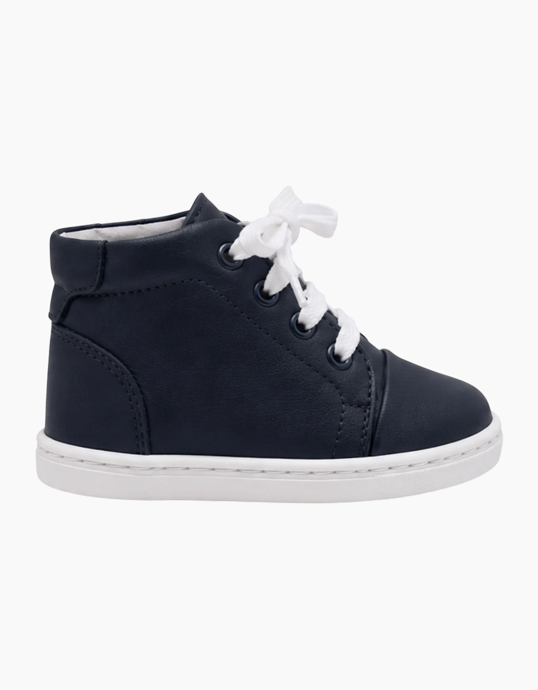 Navy Leather Danilo Hi-Top Trainers