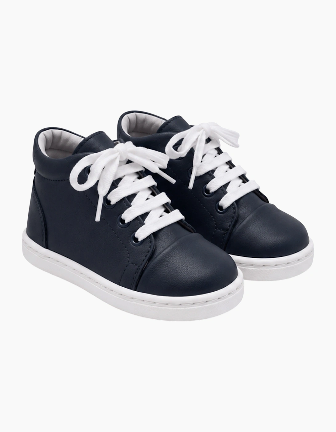 Navy Leather Danilo Hi-Top Trainers, 4 of 3