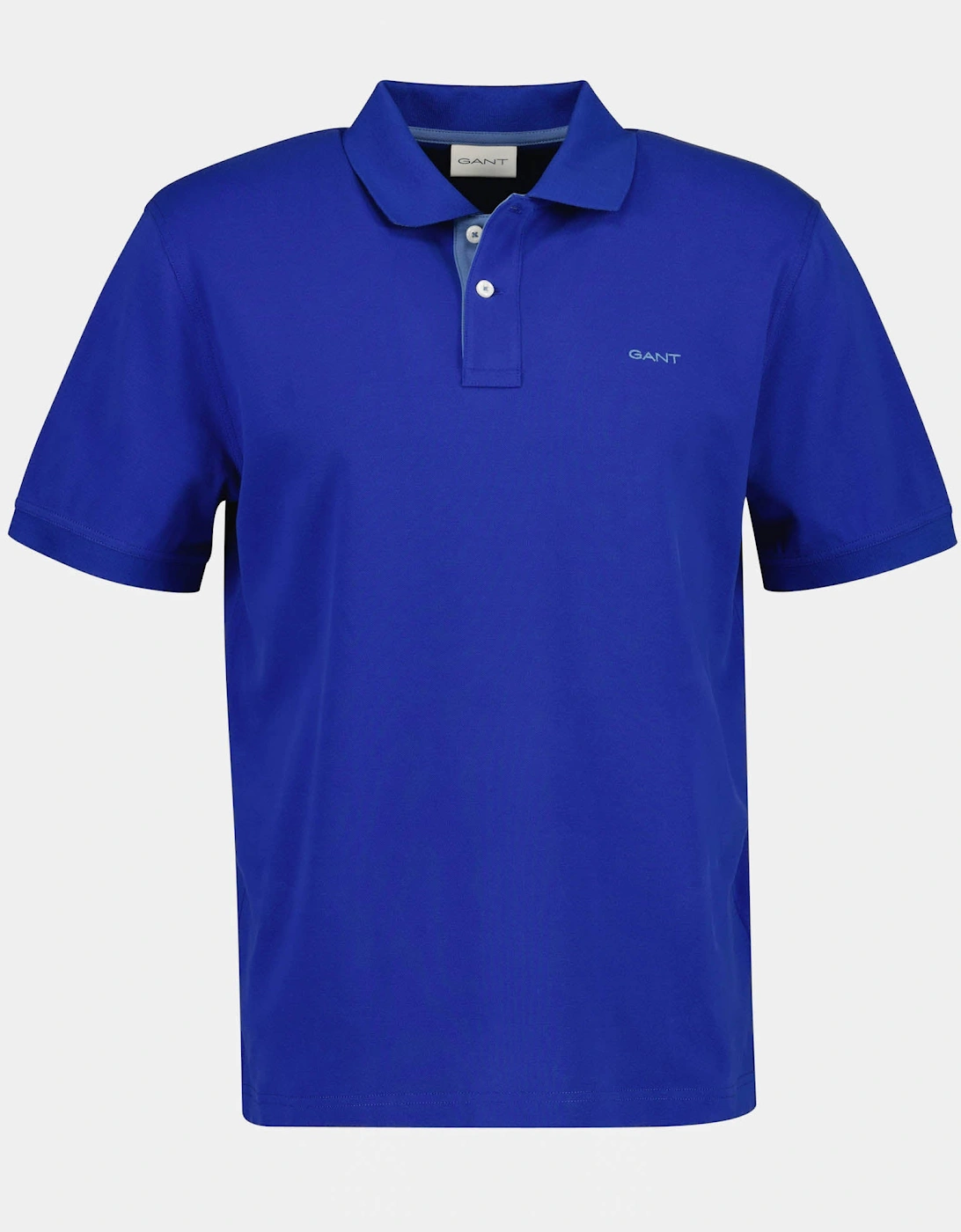 GANT Regular Fit Short Sleeve Contrast Pique Rugger - 435 Crisp Blue