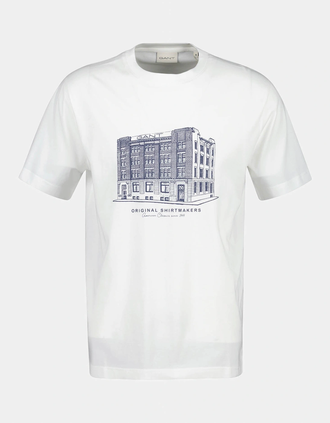 GANT Mens Factory Graphic Short Sleeve T-Shirt - 113 Eggshell
