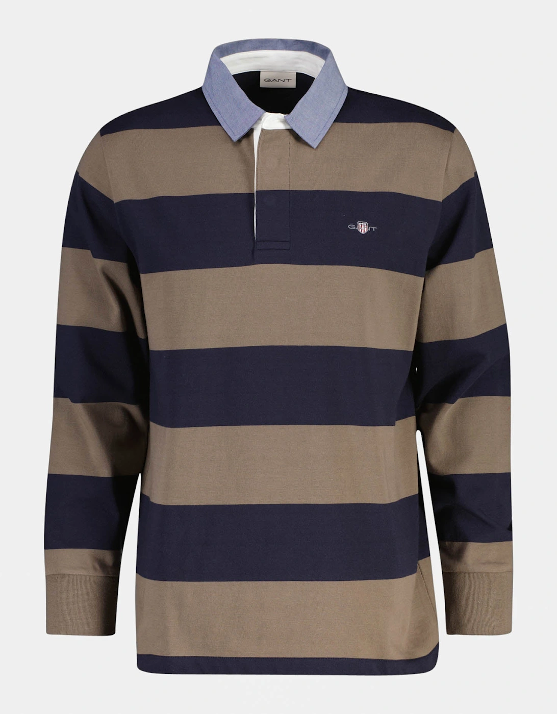 GANT Mens Regular Fit Chambray Stripe Heavy Rugger - 260 Faded Taupe