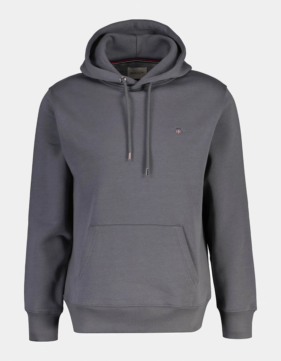 GANT Mens Regular Fit Shield Logo Pullover Hoodie - 38 Mid Grey