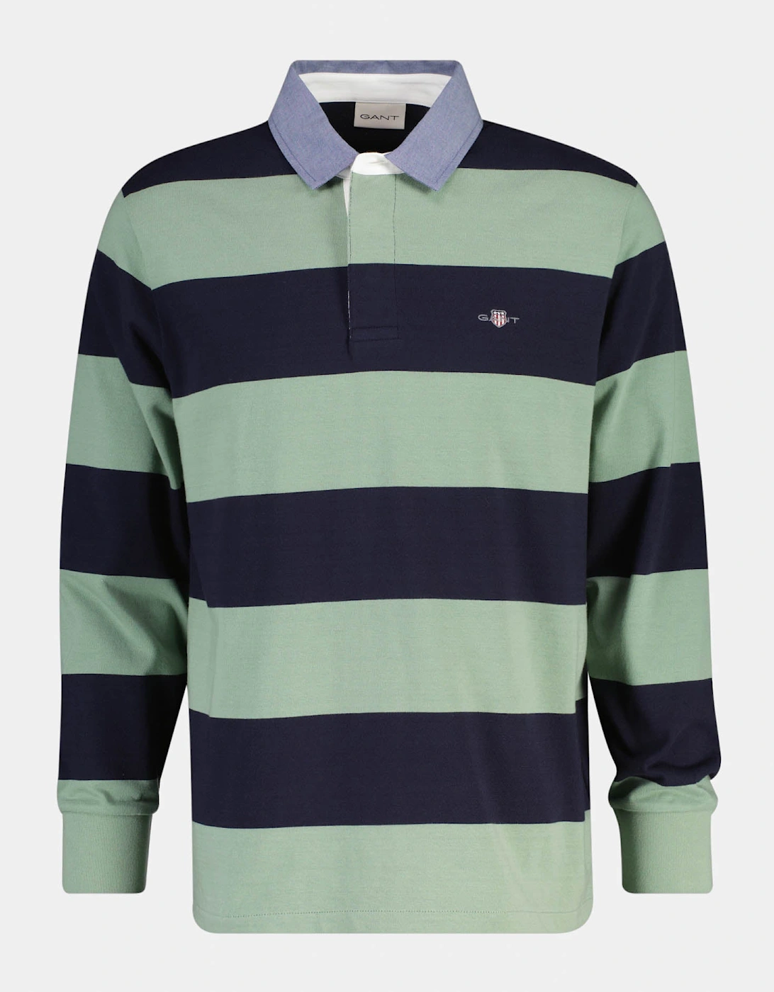 GANT Mens Regular Fit Chambray Stripe Heavy Rugger - 308 Surplus Mint