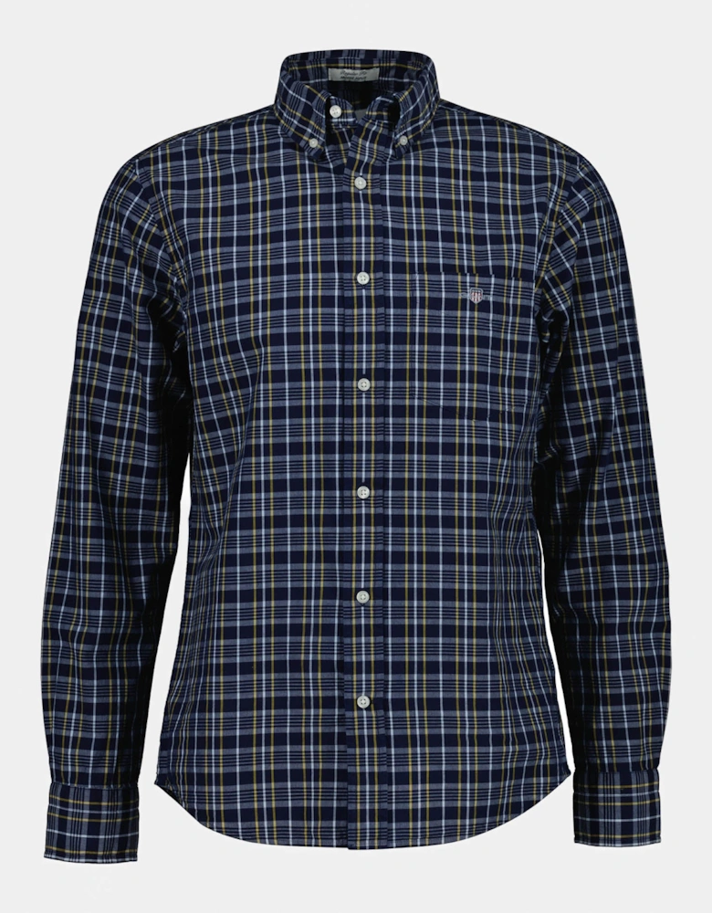 GANT Mens Regular Fit Archive Poplin Check Shirt - 969 Indigo