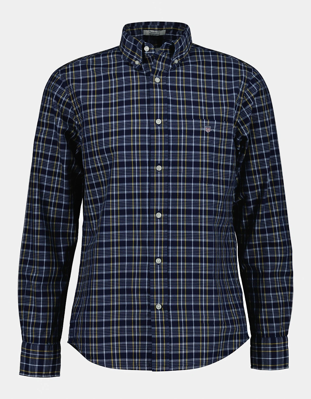 GANT Mens Regular Fit Archive Poplin Check Shirt - 969 Indigo