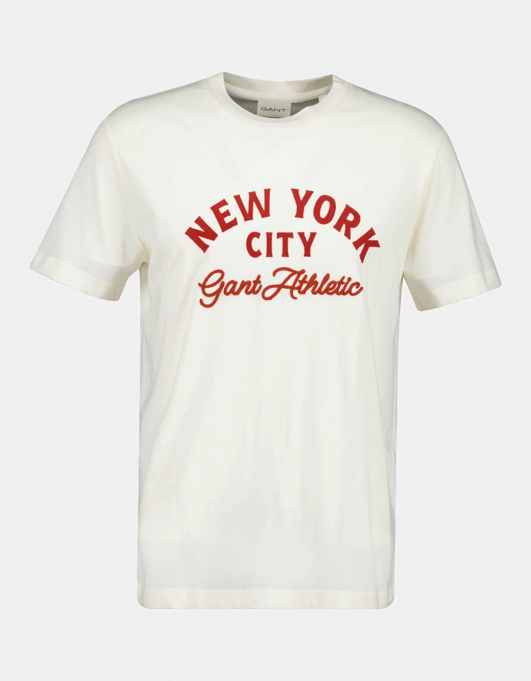 GANT Mens Logo Graphic Short Sleeve T-Shirt - 130 Cream
