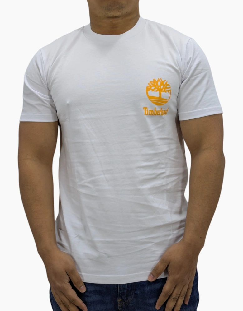 Timberland Large Back Print Mens T Shirts Crew Neck Pullover Casual Cotton Tee