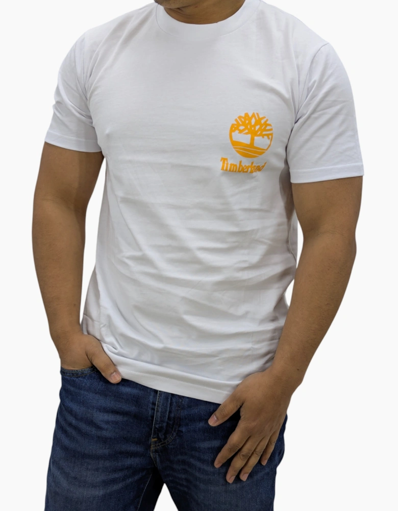 Timberland Large Back Print Mens T Shirts Crew Neck Pullover Casual Cotton Tee