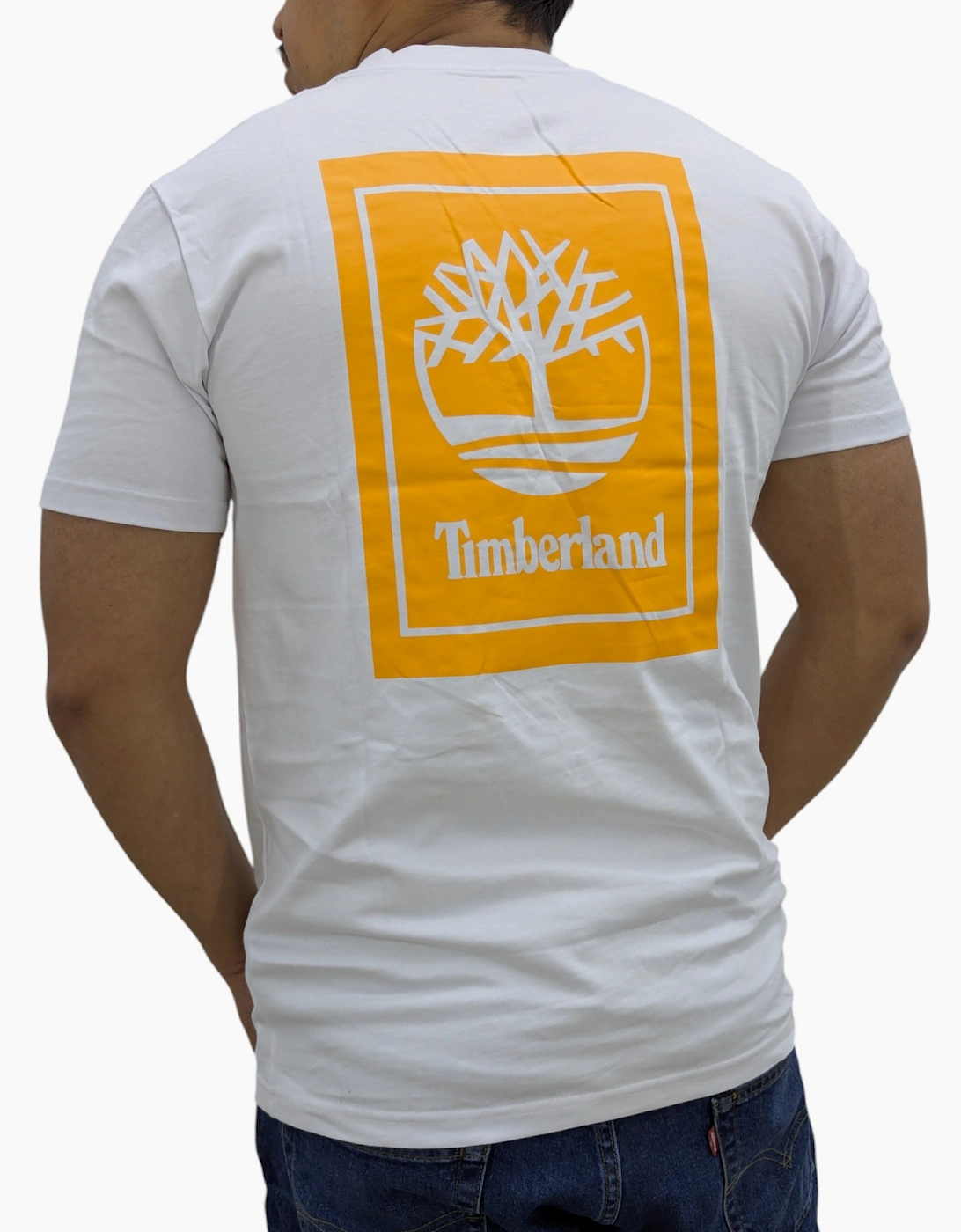 Timberland Large Back Print Mens T Shirts Crew Neck Pullover Casual Cotton Tee