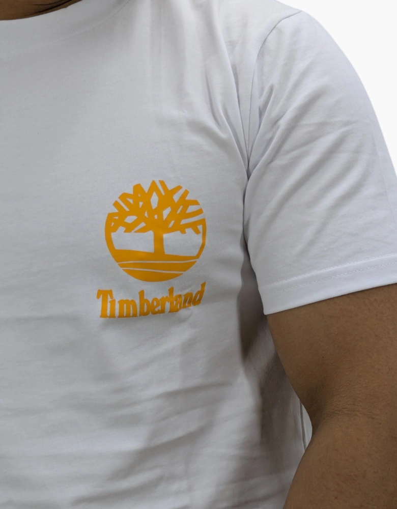 Timberland Large Back Print Mens T Shirts Crew Neck Pullover Casual Cotton Tee