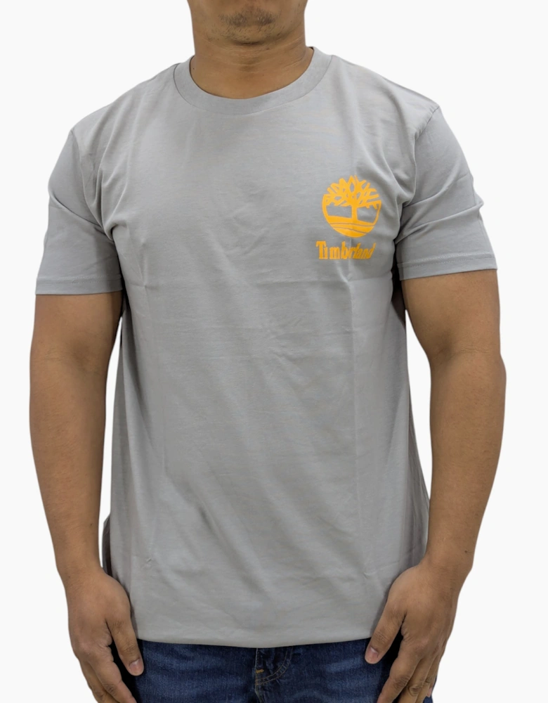 Timberland Large Back Print Mens T Shirts Crew Neck Pullover Casual Cotton Tee