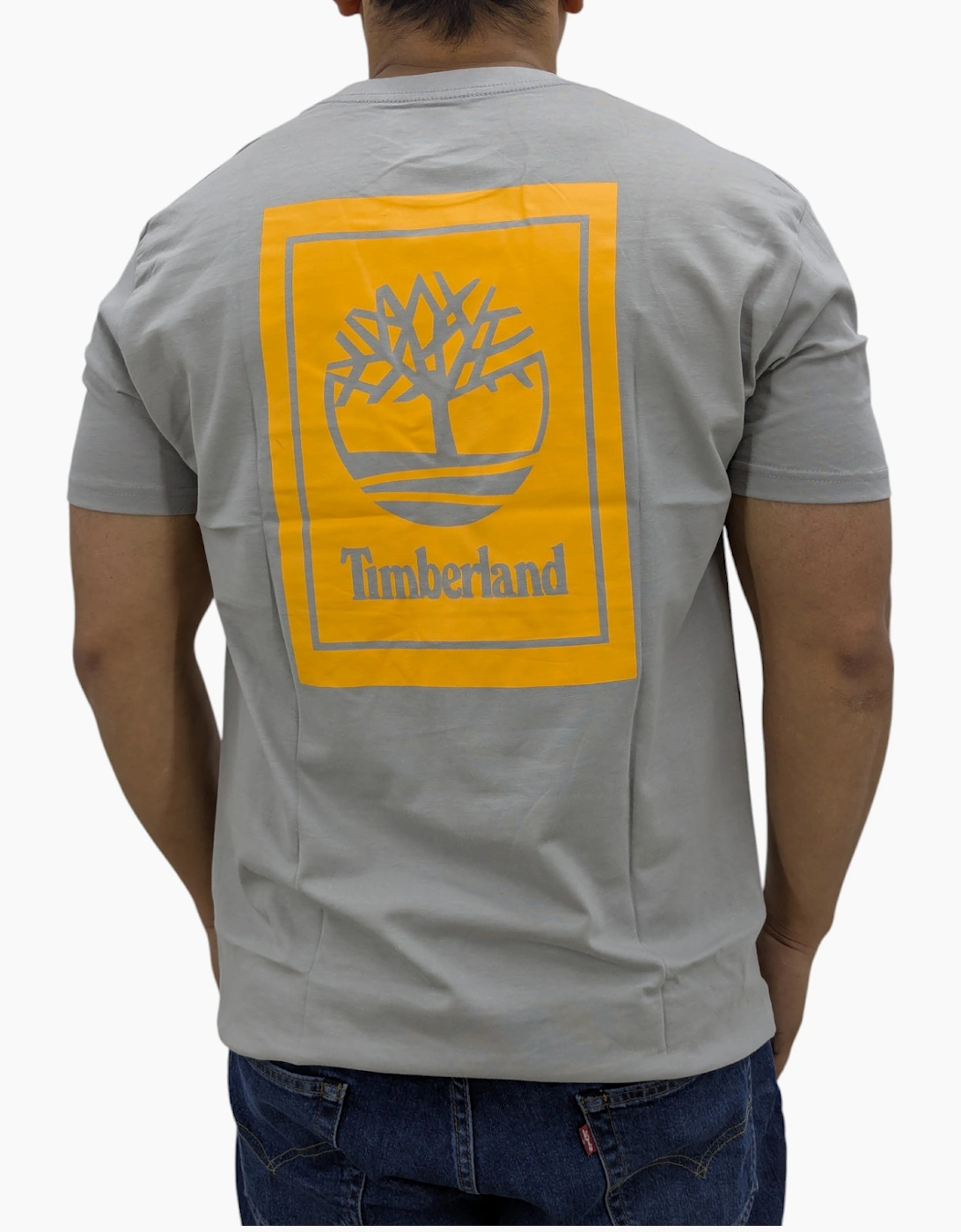 Timberland Large Back Print Mens T Shirts Crew Neck Pullover Casual Cotton Tee