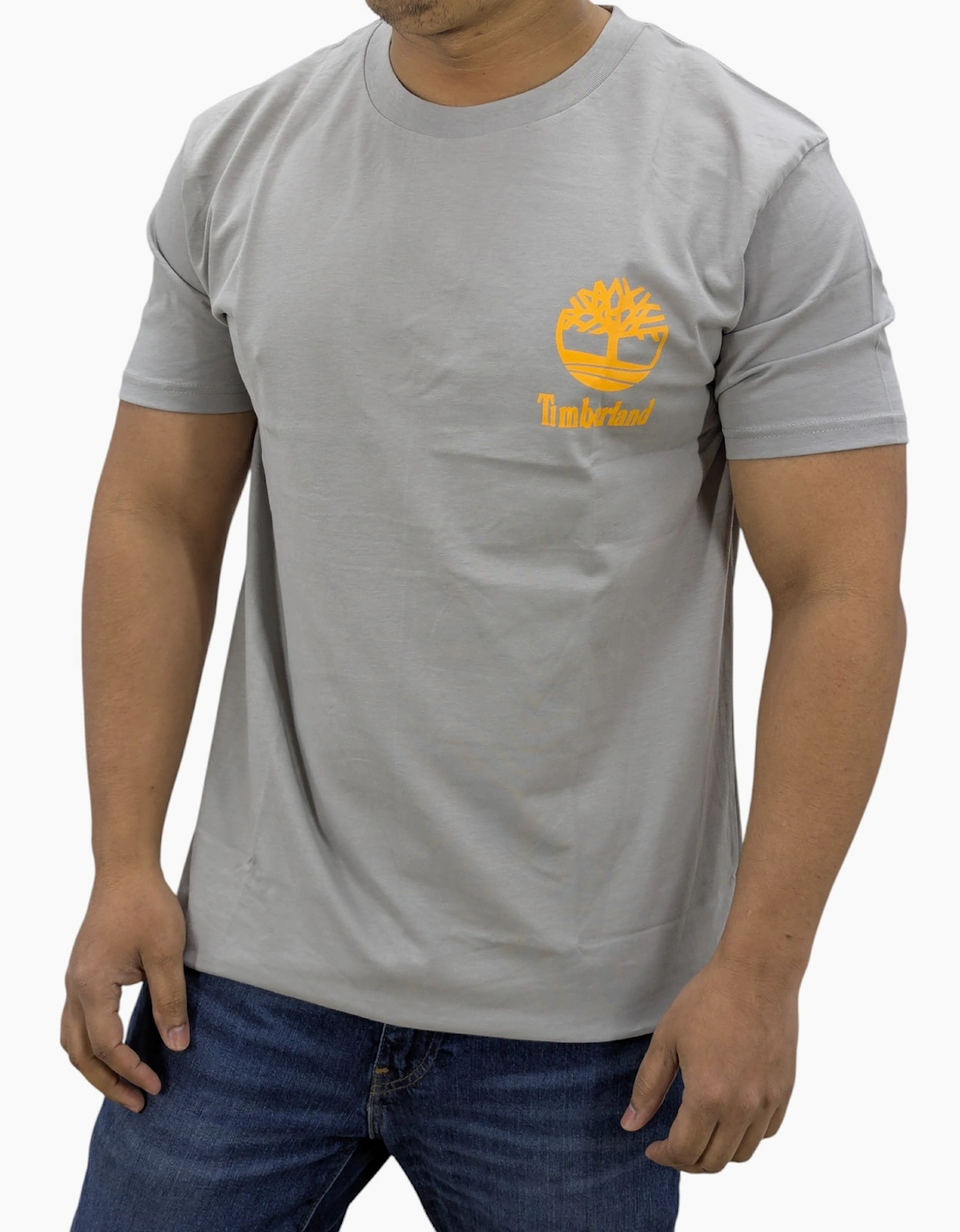 Timberland Large Back Print Mens T Shirts Crew Neck Pullover Casual Cotton Tee