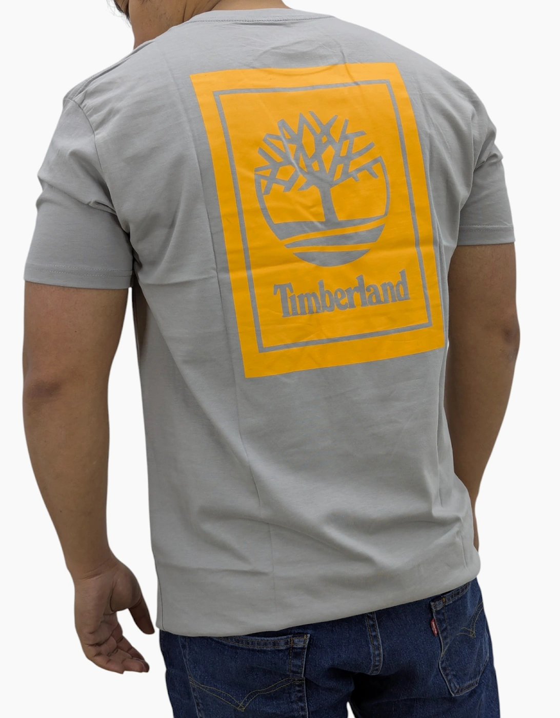 Timberland Large Back Print Mens T Shirts Crew Neck Pullover Casual Cotton Tee